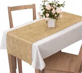 Asztalterítő 40X110 Lenvászon Mintás Bézs