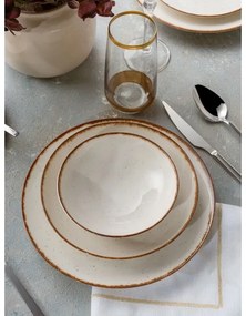 24 darabos bézs/barna porcelán étkészlet