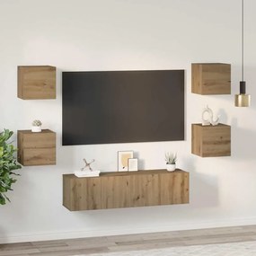 TV szekrény garnitúra 6 pcs kézműves tölgy 60 x 30 x 30 cm
