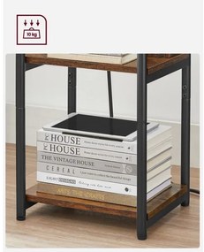 ROD kisasztal beépített fiókokkal és USB-csatlakozókkal barna/fekete