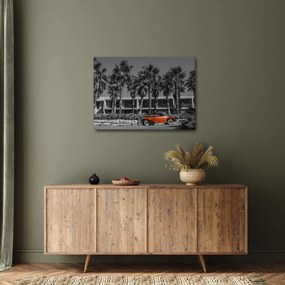 Kép - retro piros autó (70x50 cm)