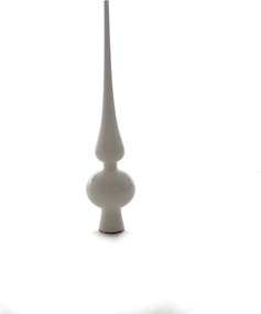 Fehér üveg csúcsdísz 25 cm