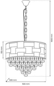 Csillár láncon LUXURIA 9xE14/40W/230V arany
