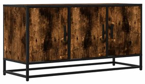 füstös tölgy színű szerelt fa és fém TV-szekrény 100x35x50 cm