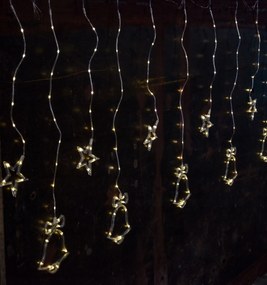 Függöny Girland 160 Csengő Csillag Fehér Meleg