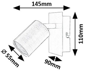 Rabalux 73071 - Fali spotlámpa GERHARD 1xGU10/15W/230V