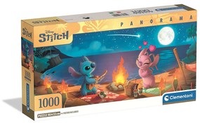 Disney Lilo és Stitch, A csillagkutya Campfire 1000 db-os panorama Compact puzzle Clementoni