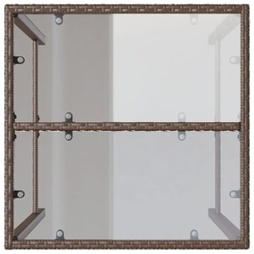 barna polyrattan kültéri bárasztal 70 x 70 x 110 cm