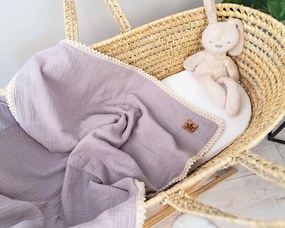 Baby Nellys Luxus kétrétegű muszlin baby takaró, 75 x 100 cm, szürke 75 x 100