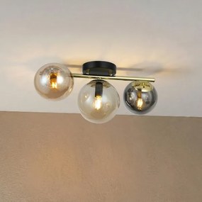Felületre szerelhető csillár AURIS 3xE14/15W/230V arany/füstszínű fekete/bézs