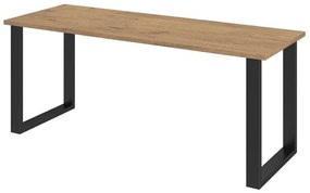 Asztal Tucson 138Fekete, Lándzsa tölgy, 75x67x185cm, Laminált forgácslap, Fém
