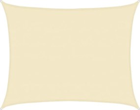 vidaXL krémszínű HDPE napvitorla 160 g/m² 6 x 7 m