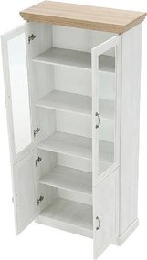 vitrines szekrény, északi sosna/vadtölgy, ROYAL W4D