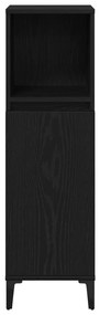 Fürdőszoba Szekrény Fekete Tölgy 30x30x100 cm Műanyag Fa