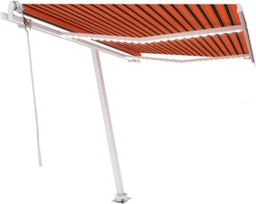 vidaXL narancssárga-barna szélérzékelős és LED-es napellenző 350x250cm