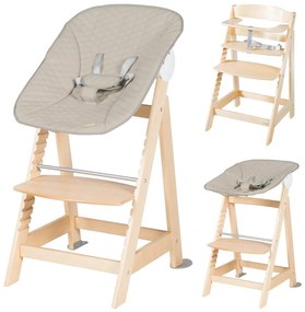 Bézs-natúr színű etetőszék Born Up 2in1 Luxe – Roba