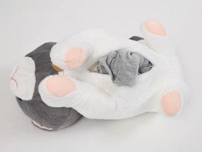 Plüss MACSKA szürke babatakaróval belül