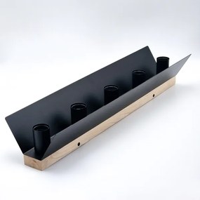 Mennyezeti lámpa ESME 5xE27/15W/230V fekete/tölgy