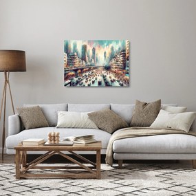 Üveg kép - Városi élet (70x50 cm)