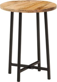 vidaXL tömör mangófa és vas dohányzóasztal 35x35x45 cm
