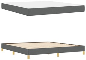 Boxrugós ágy Sötétszürke és Barna 180 x 200 cm