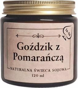 Natúr szójagyertya – Szegfűszeg-Narancs illat 120 ml kézzel készített