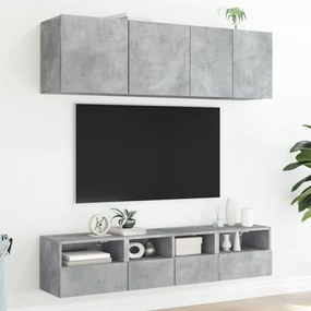 betonszürke szerelt fa fali TV-szekrény 40 x 30 x 30 cm