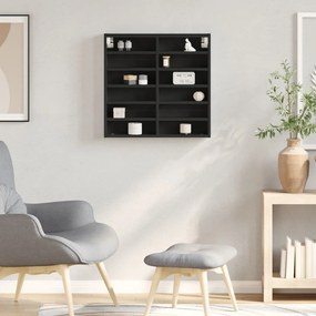 fekete szerelt fa vitrinszekrény 60 x 8,5 x 58 cm