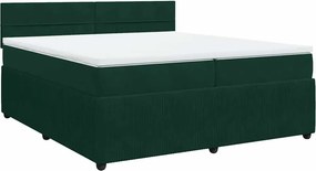 vidaXL sötétzöld bársony rugós ágy matraccal 200x200 cm