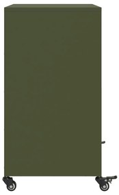 olívazöld acél tálalószekrény 68 x 39 x 72 cm