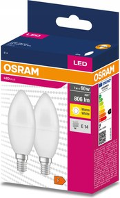 2 x Osram Led gyertya Value 7W 60W 2700K E14