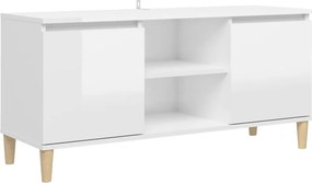 vidaXL magasfényű fehér TV-szekrény tömör falábakkal 103,5x35x50 cm