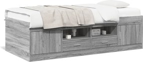 vidaXL szürke sonoma kanapéágy fiókkal matrac nélkül 90x190 cm