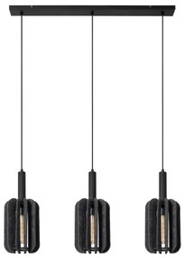 Lucide 45492/03/36 - Csillár zsinóron RAFAL 3xE27/40W/230V fekete/szürke