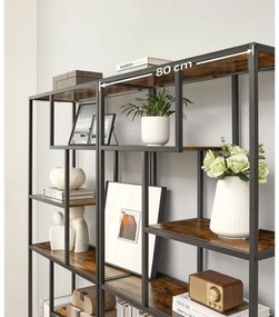 NAVARO könyvespolc barna/fekete