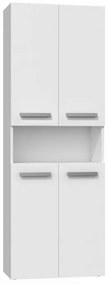 Drohmo 1K DK fürdőszoba szekrény, 60x174x30 cm, matt fehér