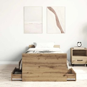 kézműves tölgy szerelt fa ágykeret matrac nélkül 100x200 cm