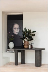 Sötétbarna konzolasztal borovi fenyő dekorral 70x150 cm Maan – WOOOD