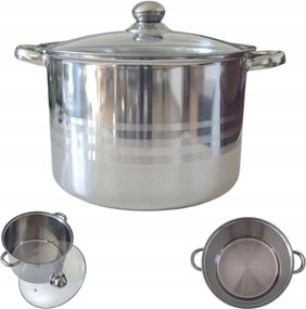 Rozsdamentes Acél Fazék 28 cm Gar 12,5L Gasztro Fém Fedővel