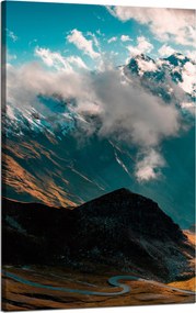 Vászonkép Hegyek Hócsúcsok Felhők Természet 50x80 cm