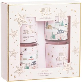 Winter Fun illatgyertya szett, Pink Fairytaleillat 40 g, 4 db