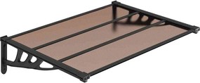 vidaXL fekete polikarbonát ajtóelőtető 122 x 90 cm