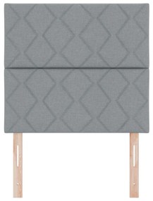 LED Fejtámla Gyémántblokkok Mintázat Világosszürke 100 cm Szövet