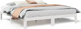 vidaXL fehér tömör fenyőfa ágy matrac nélkül 160 x 200 cm