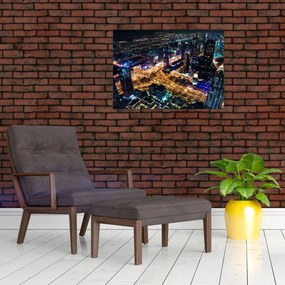 Éjszakai város képe (üvegen) (70x50 cm)