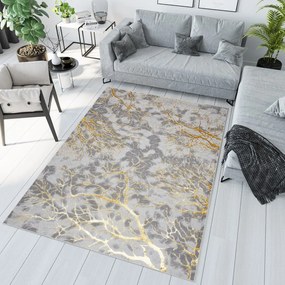 PALERMO Exkluzív szürke szőnyeg arany mintával Szélesség: 140 cm | Hossz: 200 cm