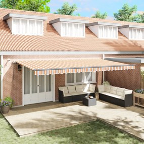 Automatikus Behúzható Napellenző LED Színes Csíkkal 600x300 cm