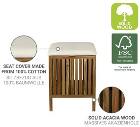 Sötét natúr színű fa szennyeskosár 38 l Fondi – Wenko