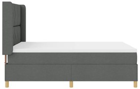Boxspring Ágy Mattal Sötétszürke - 140x200 cm Szövet