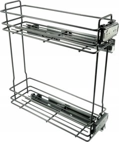 Kihúzható Cargo Kosár Szekrényhez 20 Antracit 2 Polc +jobb Oldali Rekeszek Hettich